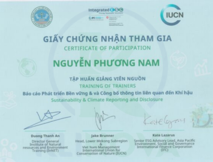 Chứng nhận tham gia 